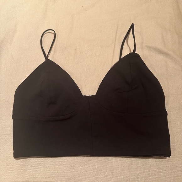 ARITZIA Wilfred Free Ling Bustier Crop Top Blk Sz 4 - Picture 4 of 8